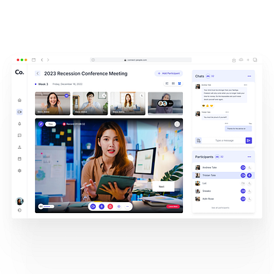 Online Conference Meeting Web App app conference figma meeting ui ui design web design