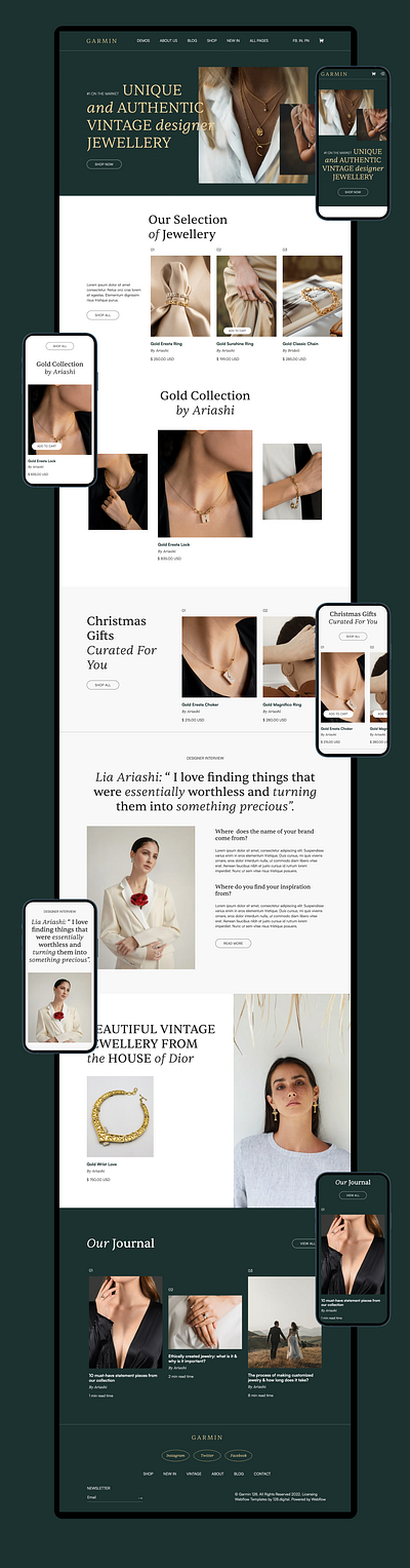 Garmin figma design jewelry template jewelry webflow template professional templates responsive design ui design webdesign webdesigner webflow webflow design webflow designers webflow template webflow website website design website designer website template