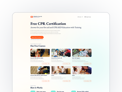 CPR/AED & First Aid Learning acls caretakers clean cpr training cpraed emergency response figma first aid training free certification housewives landing page maids mininal pals responsive design ui user expereeince ux web design wix studio