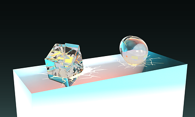 Ice cube geometry 3d blender photshop