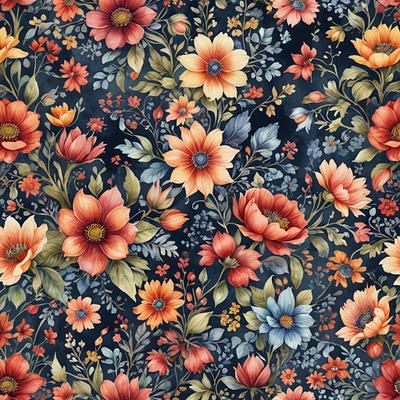 Flowers pattern 3 design graphic design illustration style