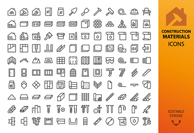 Construction and Building Materials Icons building construction construction materials construction site icons materials symbols tools ui website