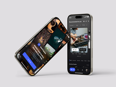 JamTracks - Learn Guitar Mobile App app design dark theme educational app guitar app guitar lessons illustrative design iphone app learn guitar app learn guitar mobile app learning app minimalist mobile app mobile ui music app music education ui kit user centered design user interface ux design visual content
