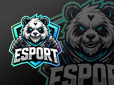 Panda Mascot Logo Esport 3d animal logo animation bold logo branding creative logo design esport esport logo graphic design illustration logo logo design logo inspiration mascot logo minimalist logo motion graphics panda panda logo ui