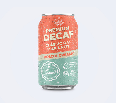 Package design Decaf branding design graphic design illustration label label design logo retro retro package vector