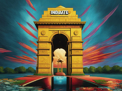 India Gate - Digital Art 1 adobe illustrator coreldraw digital art figma india gate toon vector