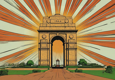 India Gate - Digital Art - 2 adobe creative suite coreldraw design figma toon