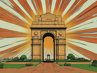 India Gate - Digital Art - 2 adobe creative suite coreldraw design figma toon