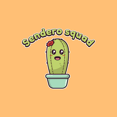 sandero squad cactus mascot logo animal branding cactus cartoon cute graphic design illustration kids logo mascot shirt