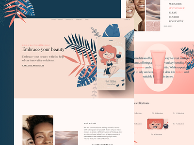 Aloha - E-commerce Beauty Website about us beauty branding cart cosmetics illustration landing make up minimalist product page skincare ui ux website wellness