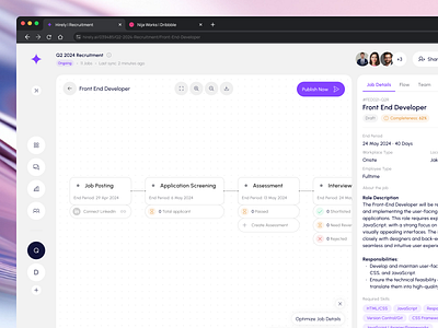 Hirely AI - Automate Hiring Process automate hiring candidate clean company dashboard employer employment hiring hiring ai hr ai hr management human resource interview modern performance product design recruitment saas software as a service uiux