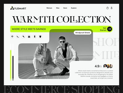 eCommerce landing page | Online Shpping amazon apparel brand cart clothing e commerce e commerce website ecommerce minimal platform saas sale selling shopify startup ui ux webdesign website