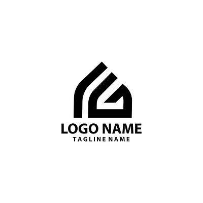 initial FG home logo design vector identity