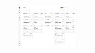 Minimal kanban dashboard app bold brand clean freelance investment jira kanban minimal saas simple type ui website