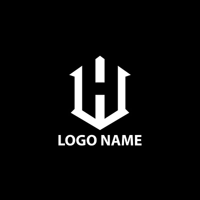initial HW modern logo design vector illustration