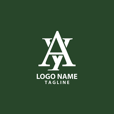 initial letter AY monogram logo design vector