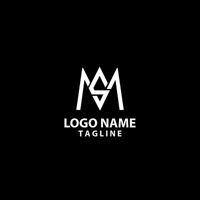initial letter MS logo design vector illustration