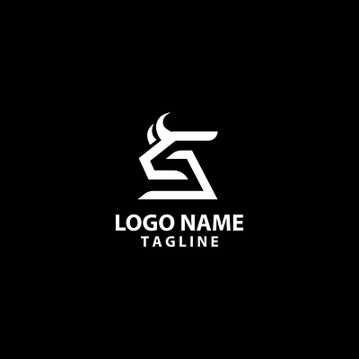 initial letter SA buffalo logo design vector horn