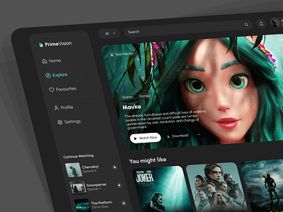 Movie Streaming Website Concept black concept dark movie moviestreaming streaming streamingplatform ui uiux ux web design webdesign website
