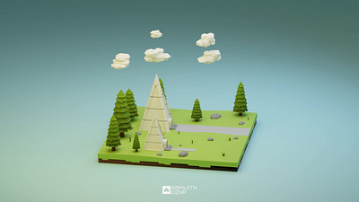 Pyramid House, Mini World 3d render