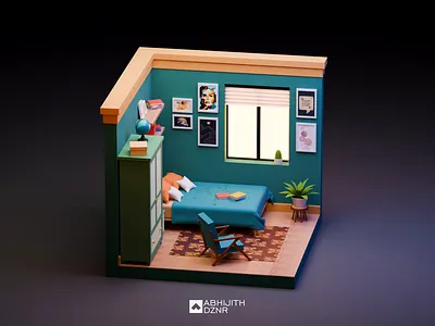 Cozy Little Space, Mini World 3d render