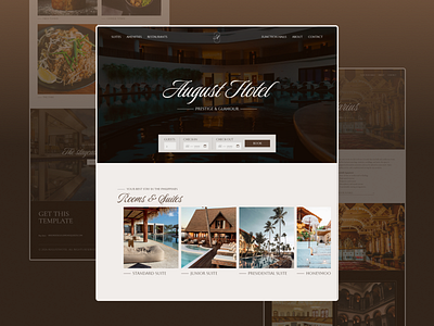 AUGUST - Elegant Resort & Hotel Website animated customizable design designer elegant figma framer high end hotel luxury minimal resort responsive sleek template ui ux web design web designer website