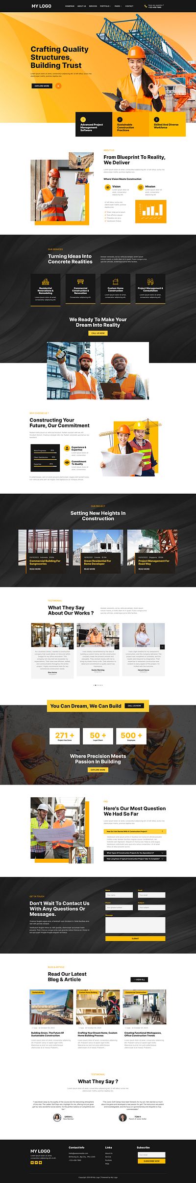 Construction Website UI Design | Streamlined and Professional In 3d animation branding construction website design graphic design illustration logo motion graphics ui vector