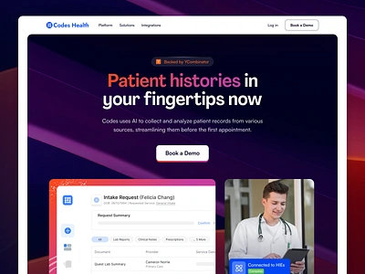 Codes Health Website Redesign b2b saas design health healthcare homepage landing landingpage madeinwebflow patient saas web web design webflow website website redesign website revamp ycombinator