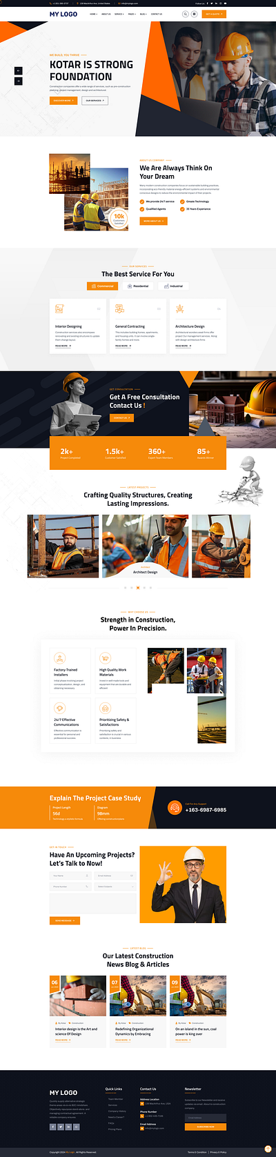 Construction Website UI Design | Streamlined and Professional In 3d animation branding construction website design graphic design illustration logo motion graphics ui vector