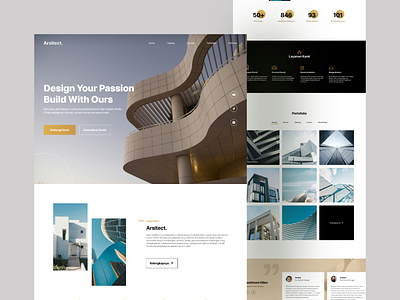 Arsitect Landing Page Website aesthetic app clean design ecommerce elegant illustration landing page seamles ui uiux ux website