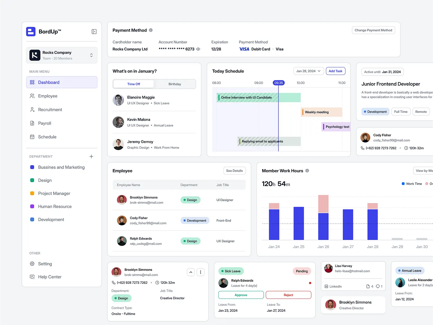 Streamlined Recruitment Website Dashboard Design