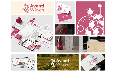 Avanti Wines Logo, Branding & Visual Identity branding design graphic design illustration typography vector