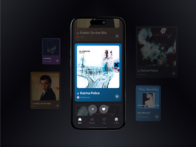 Main page | Music Playlist, AI-powered Mobile App ai ai main page ai powered color development fun main page music music playlist no code no code development nocode playlist radiohead ui ui design uidesign web design web development