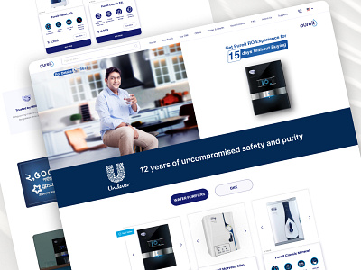 Pureit Water Purifier Website Design - Unilever minimal design modern design pureit ui design unilever bangladesh user centered design user experience design user interface design ux design water purifier website design