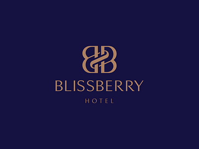 Blissberry Hotel Logo brandidentity branding design graphic design logo mono monogram typography