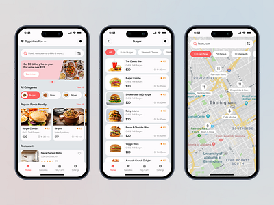 Food Delivery App UI app design deliverydesign figma design foodapp fooddelivery ios app mobileapp ui design