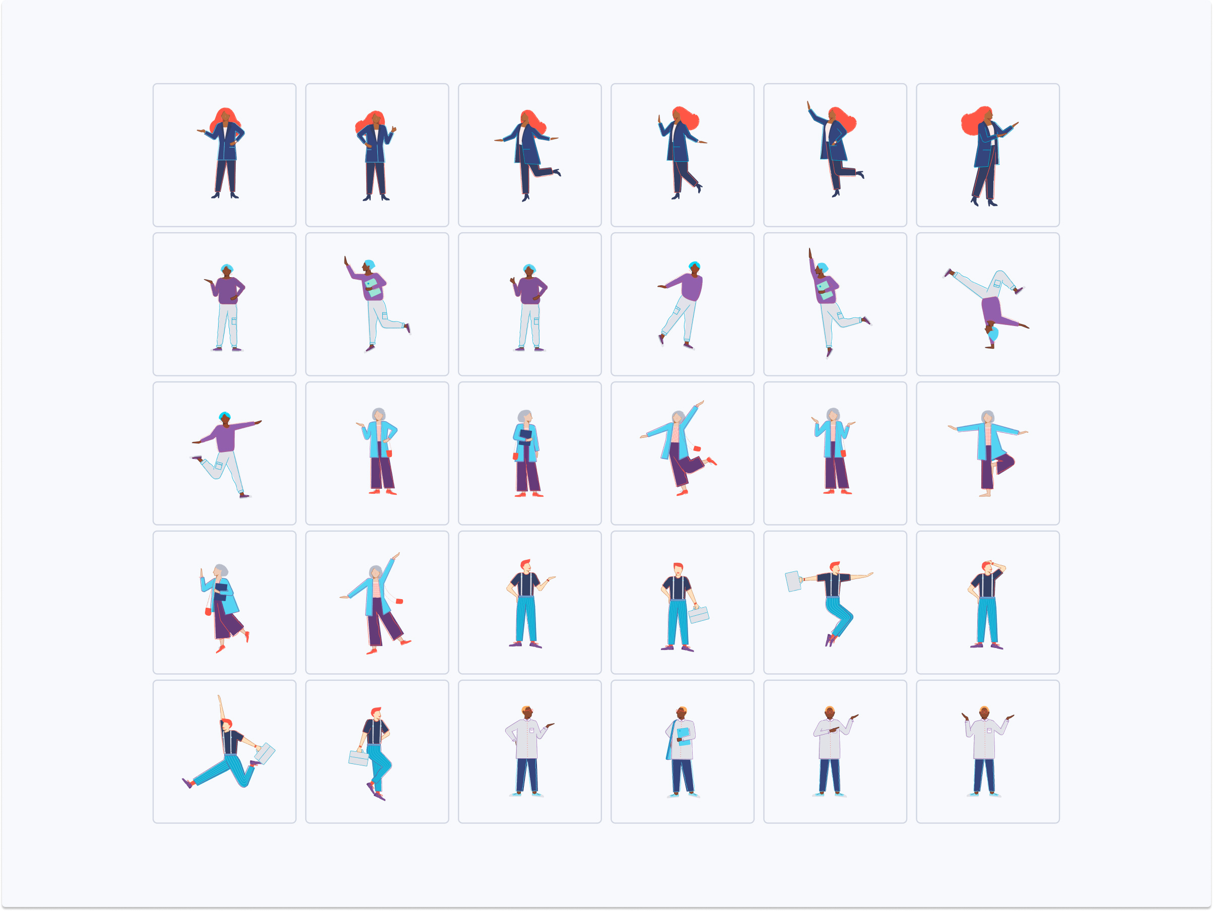 Modular illustration system and library for Zenefits 2d design grafhic design health illustration infographic library medical system