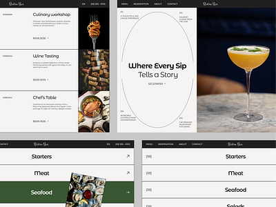 Restaurant website bar booking design landing menu restaurant ui ux web design website