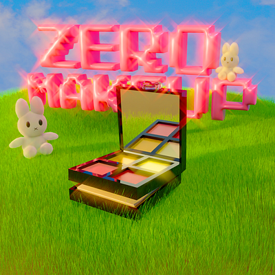 Zero Makeup🎀༘⋆ 3d 3d animation 3d character 3d modelling 3d render 3d typography aesthetic logo aesthetic snimation branding concept design cute animation cute anime design illustration made in blender typography