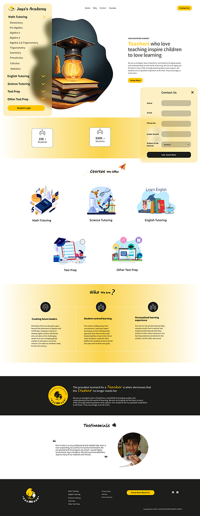 Website Redesigning - Jaya's academy adobe xd design figma graphic design illustration photoshop ui vector visual design