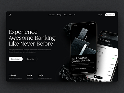 Fintech Website UI Design bank banking dark theme ebanking expenses expenses management finance finances financial fintech mobile bank money management online banking payment transaction transactions wallet web web design website