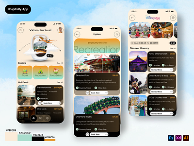 Newest Hospitality Mobile App UI Design booked booking booking app graphic design hotel app hotel booking hotel booking app hotel branding hotels mobile app mobile design room booking travel travel agency travel app traveler ui design uiux ux design vacation