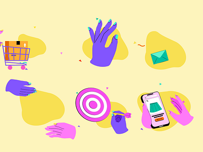 Hand Symbols 👋 animation branding design design asset graphic design hands iconscout illustration lottie lottie animation motion graphics usecase vector