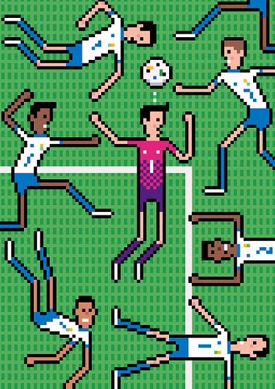 FAZ EM 24 illu 8bit big pixel branding editorial faz football fussball games germany illustration pixel pixel art pixelart soccer sports