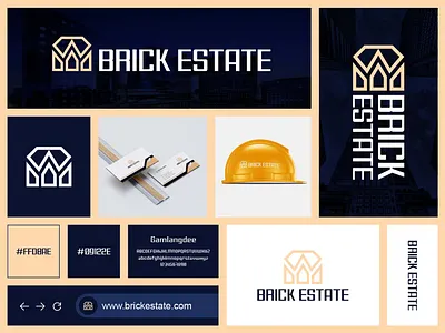 Real Estate Logo Design Brick Estate brand book brand identity design branding construction logo line art logo logo design luxury logo modern logo real estate logo unique logo