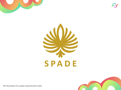 Spade Logo brand design brand designer card gold golden line logo design logo designer logo for sale logo idea logo inspiration logomark logotype luxurious luxury monoline spade symmetrical symmetry zzoe iggi