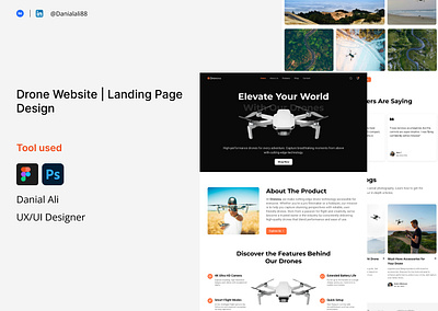 Drone Website | Landing Page Design adobe xd case study drone ecommerce design drone website drone website design ecommerce landing page ecommerce website design figma landing page landing page design ui uidesign uiux design user interface visual design website website design