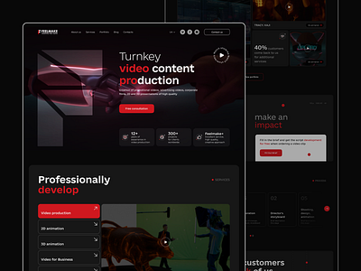 Feelmake: Website for a Creative Video Studio creative studio design motion design portfolio ui uiux design ux video production webdesign website wordpress