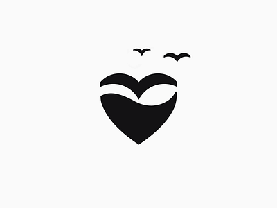 Heart birds. Logo collection heart bird birds love logo logotype mark