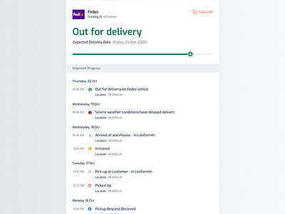 Track package b2b delivery design tracking ui ux